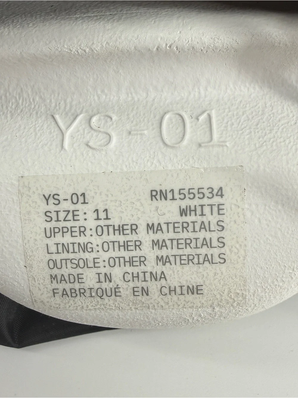 YZY YS-01 white size 11